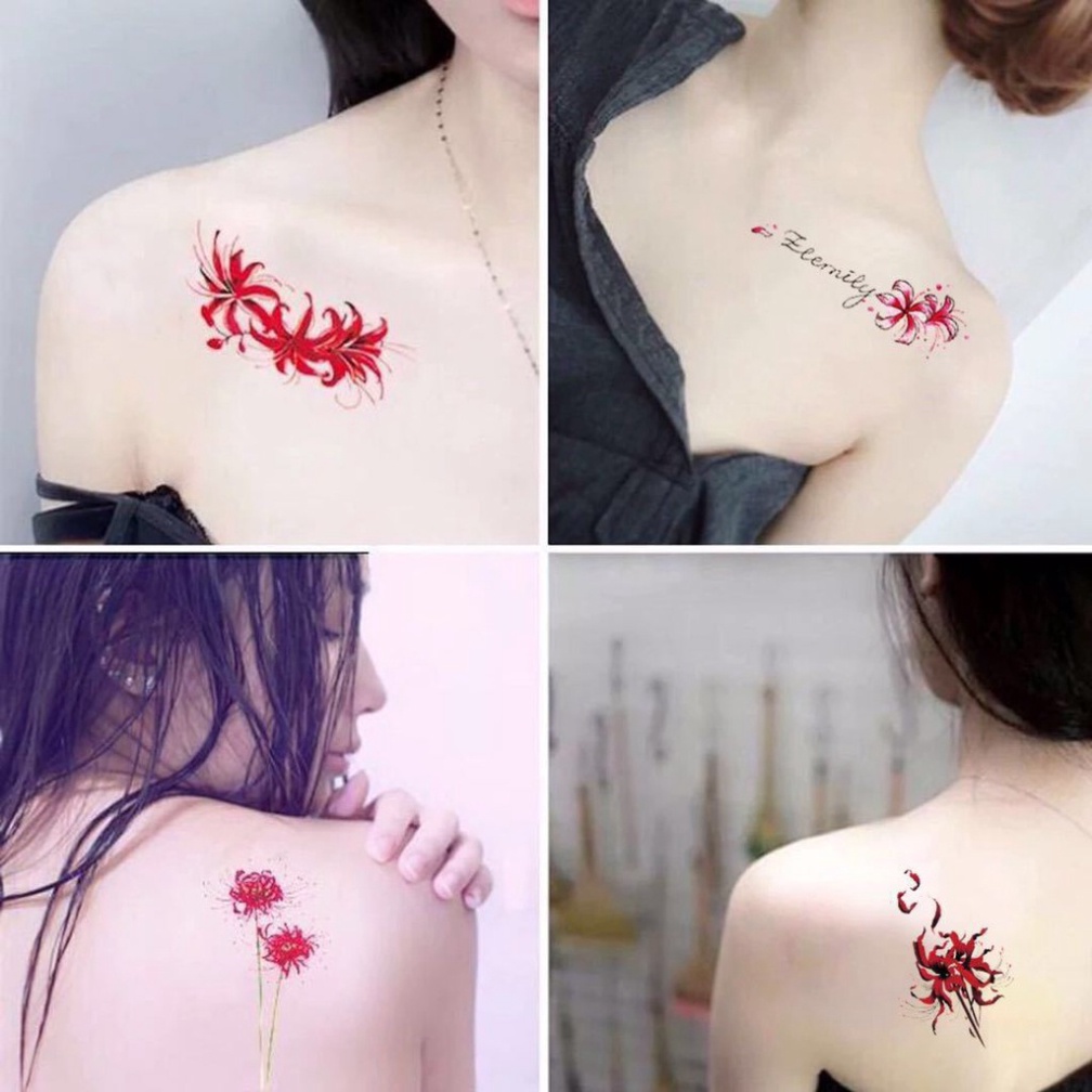 01 Tấm Hình Xăm Ngẫu Nhiên Dán Tattoo Tha Thu Hoa Bỉ Ngạn Trong Bộ 30 Hình | Lazada.vn