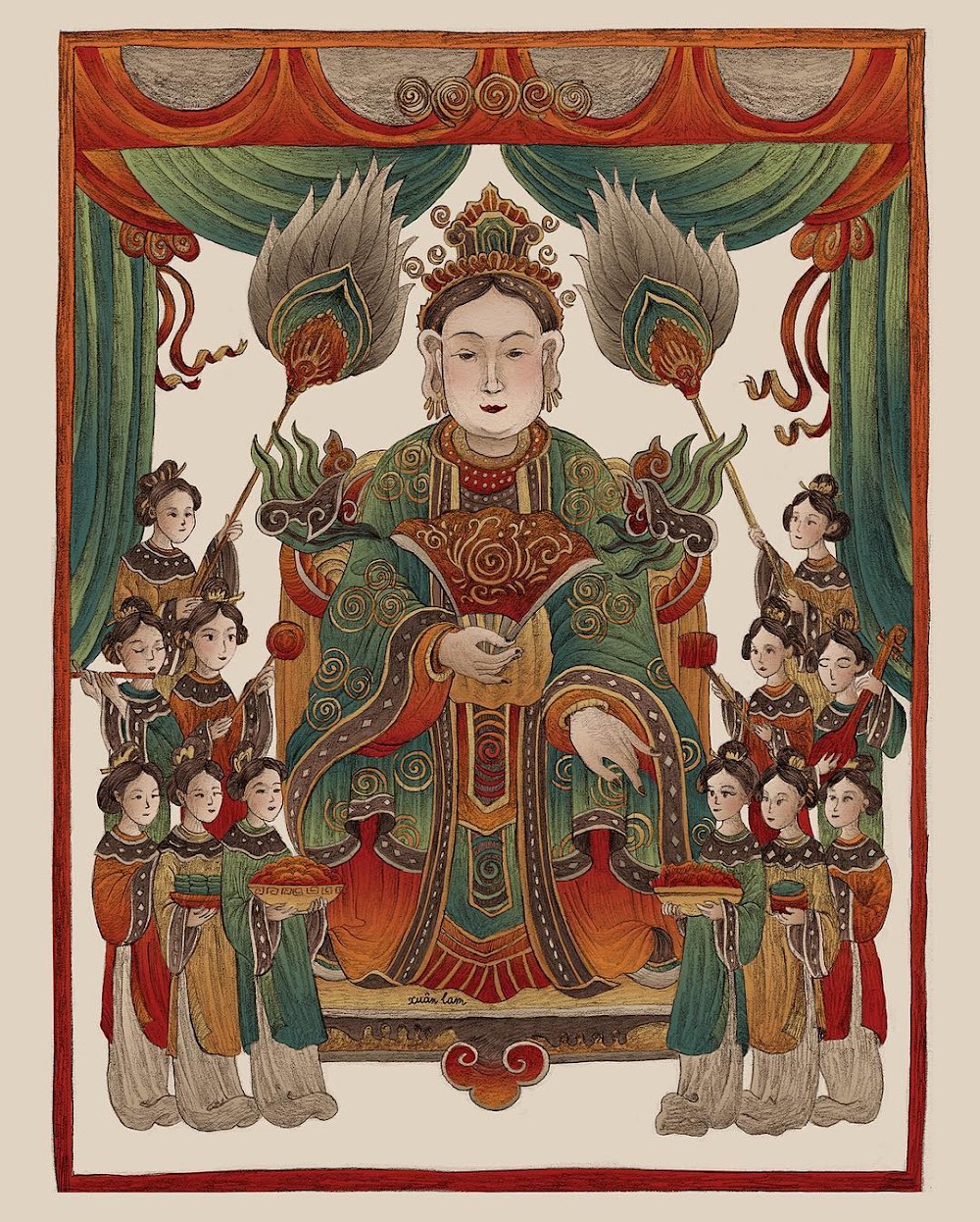 Vẽ lại tranh dân gian - by Xuân Lam