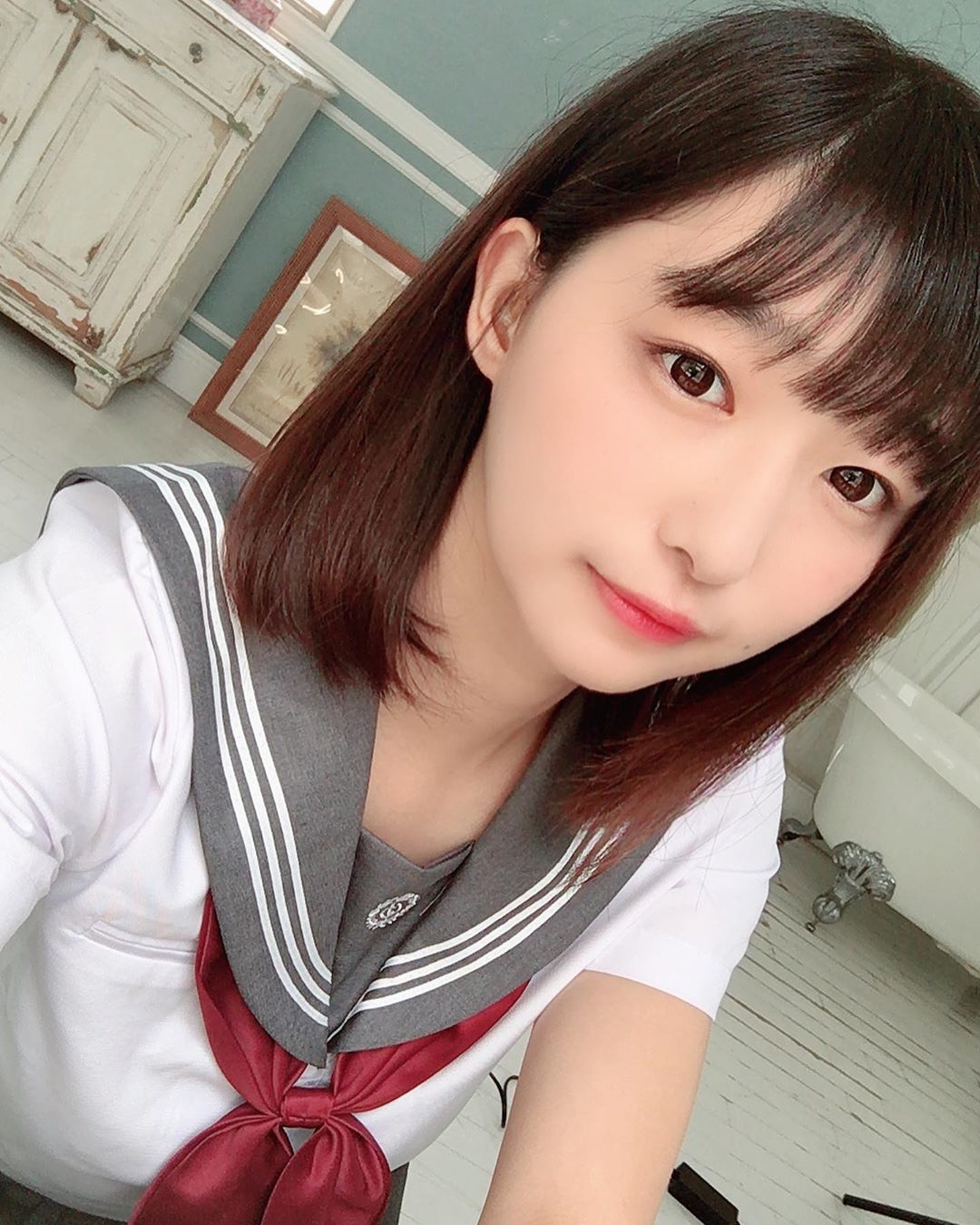 "Suỵt ~ Tiền bối, đây là bí mật nhỏ của chúng tôi!" Cô gái Sakura đồng phục "Vợ và em gái của tôi" trên giường, quan điểm của bạn gái bị cấm. 7