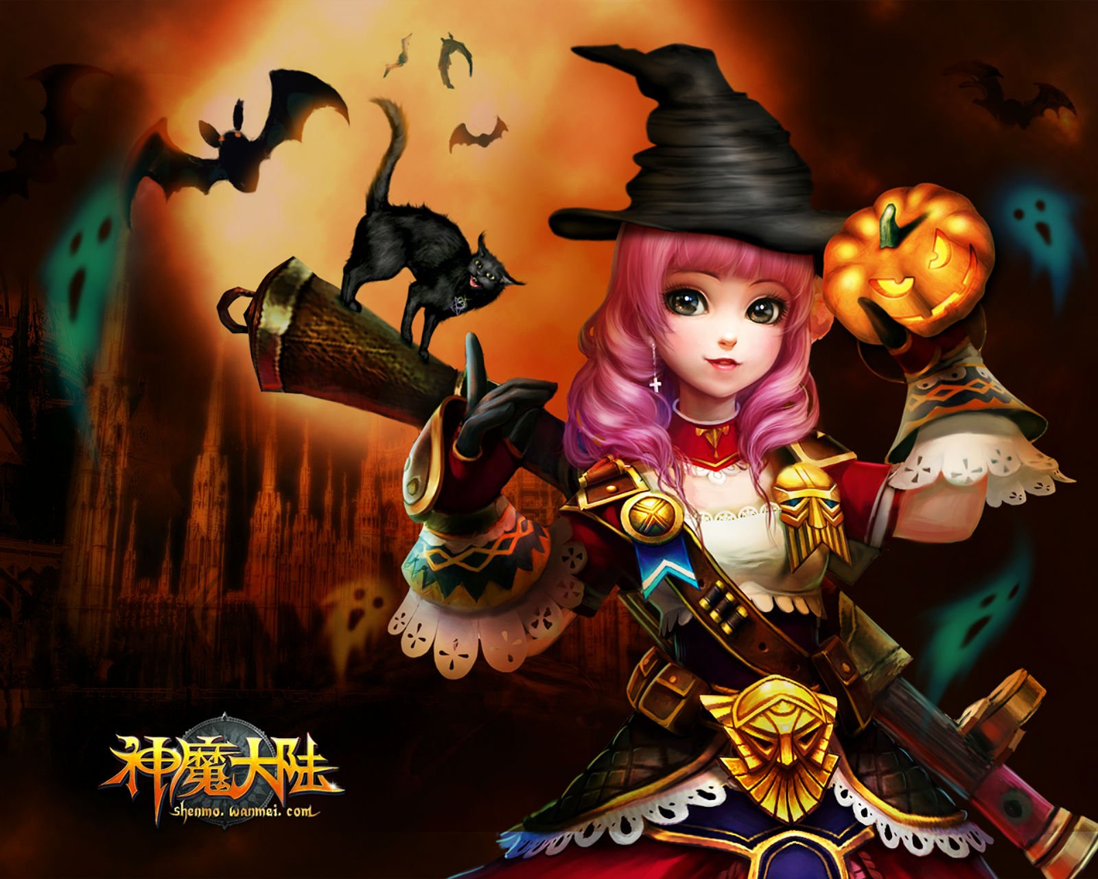 1600x1280 px, 1fwso, action, adventure, age, artwork, dark, detail, fantasy, fighting, forsaken, girl, girls, Halloween, mmo, online, perfect, poster, RPG, Shenmo, vampire, warrior, world