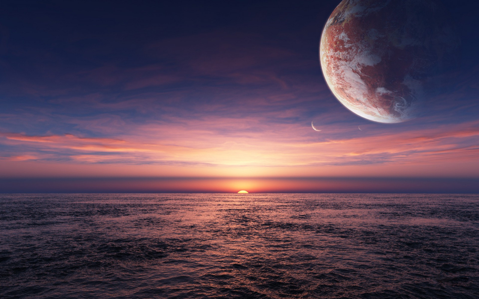 1920x1200 px, alien, landscapes, ocean, planets, sea, Sun, water