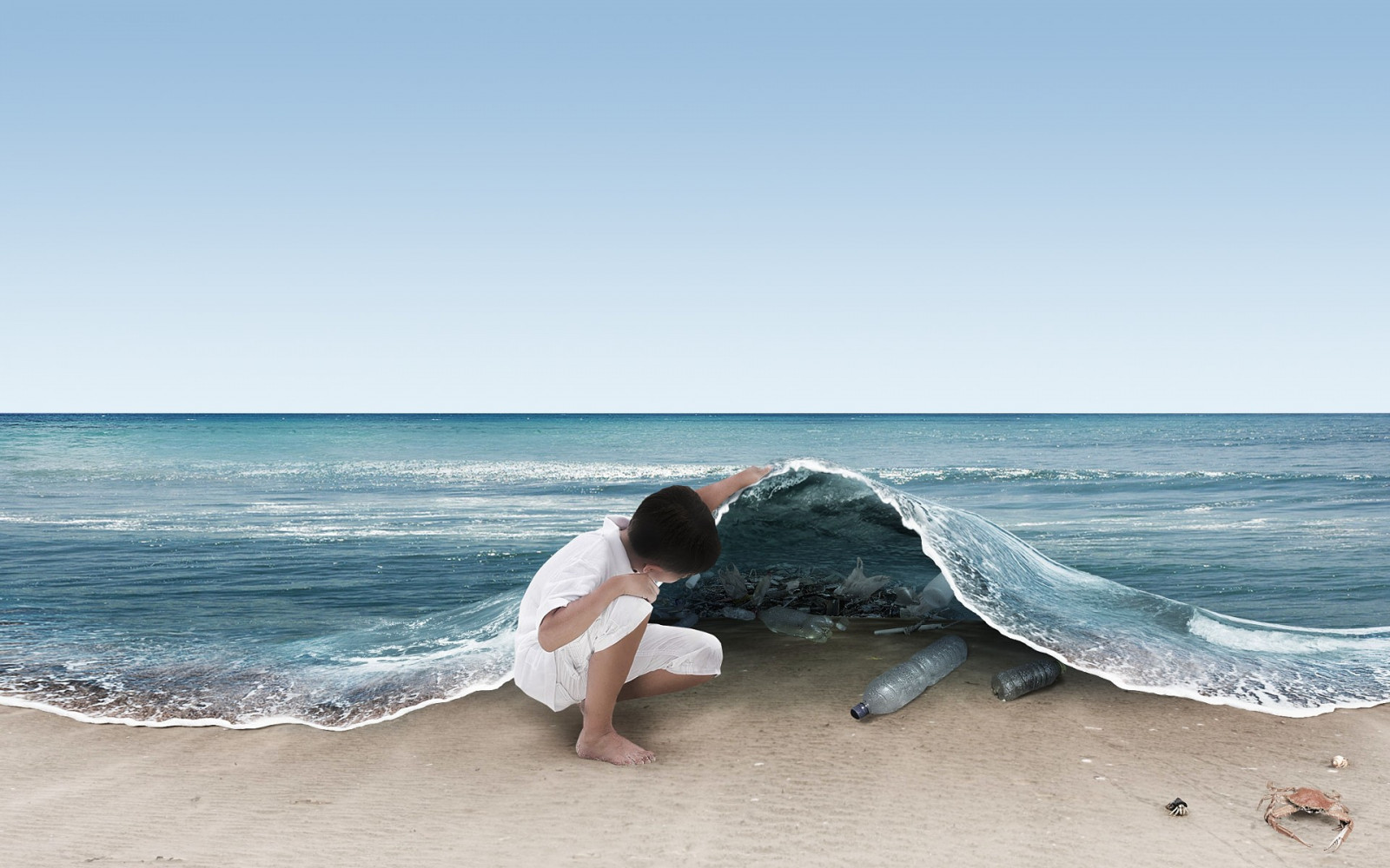 1920x1200 px, ART, creative, fantasy, garbage, ocean, photomanipulations