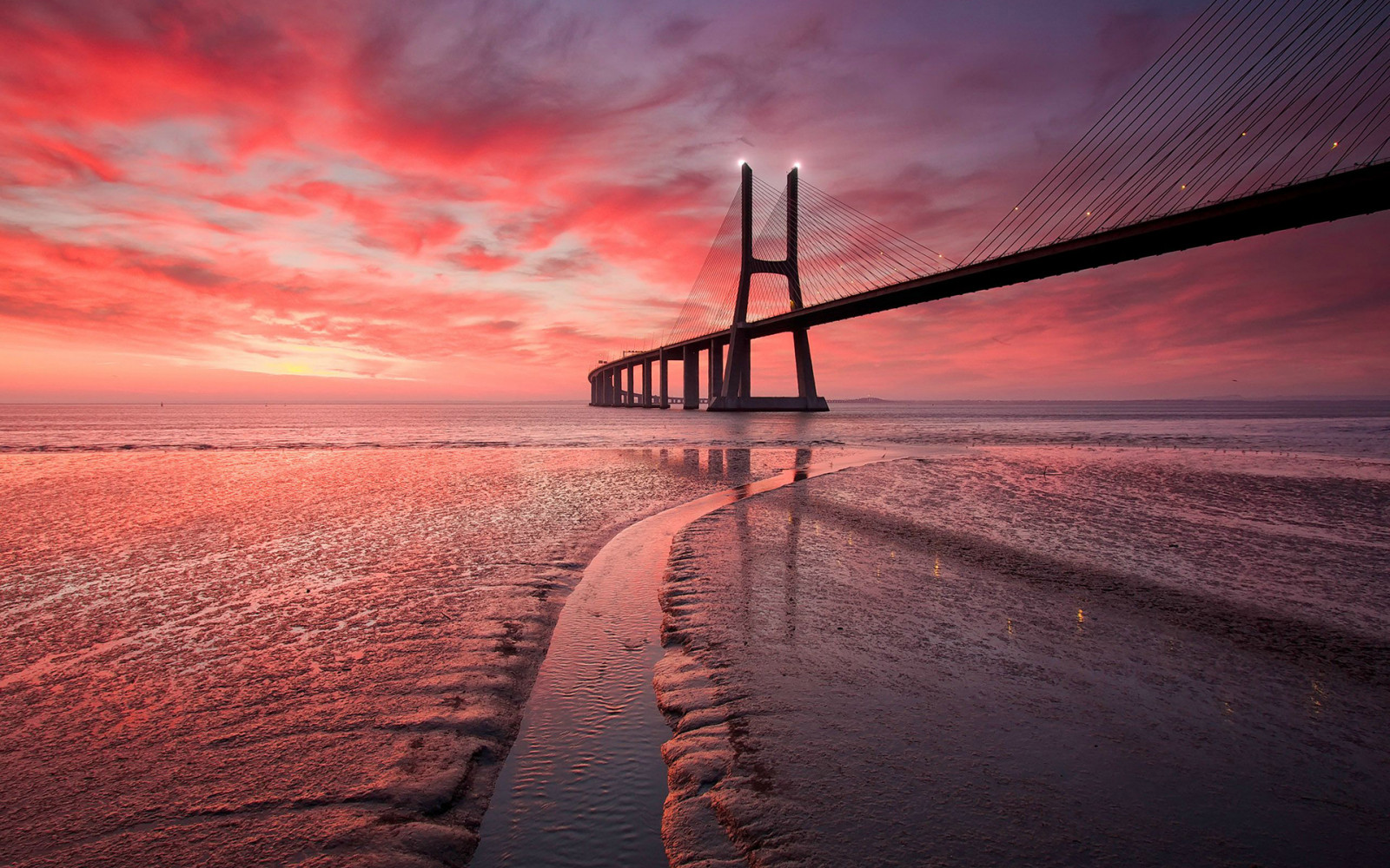 1920x1200 px, beach, bridge, ocean, sunset