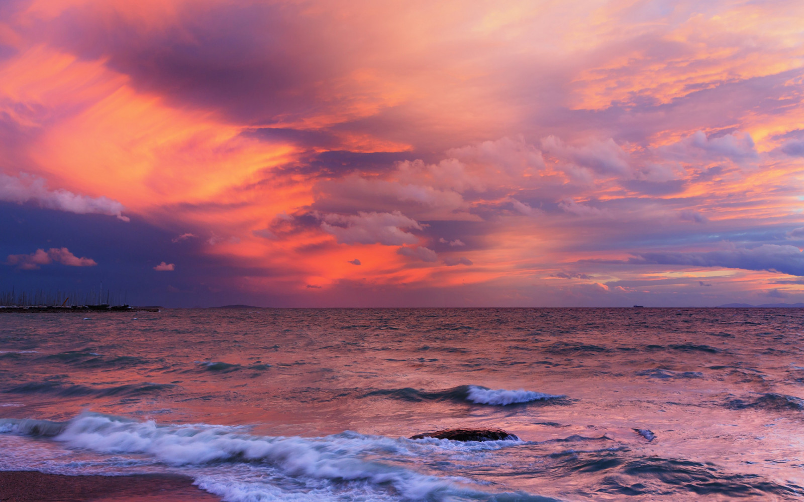 1920x1200 px, beaches, nature, ocean, sea, sky, sunrise, sunset, waves