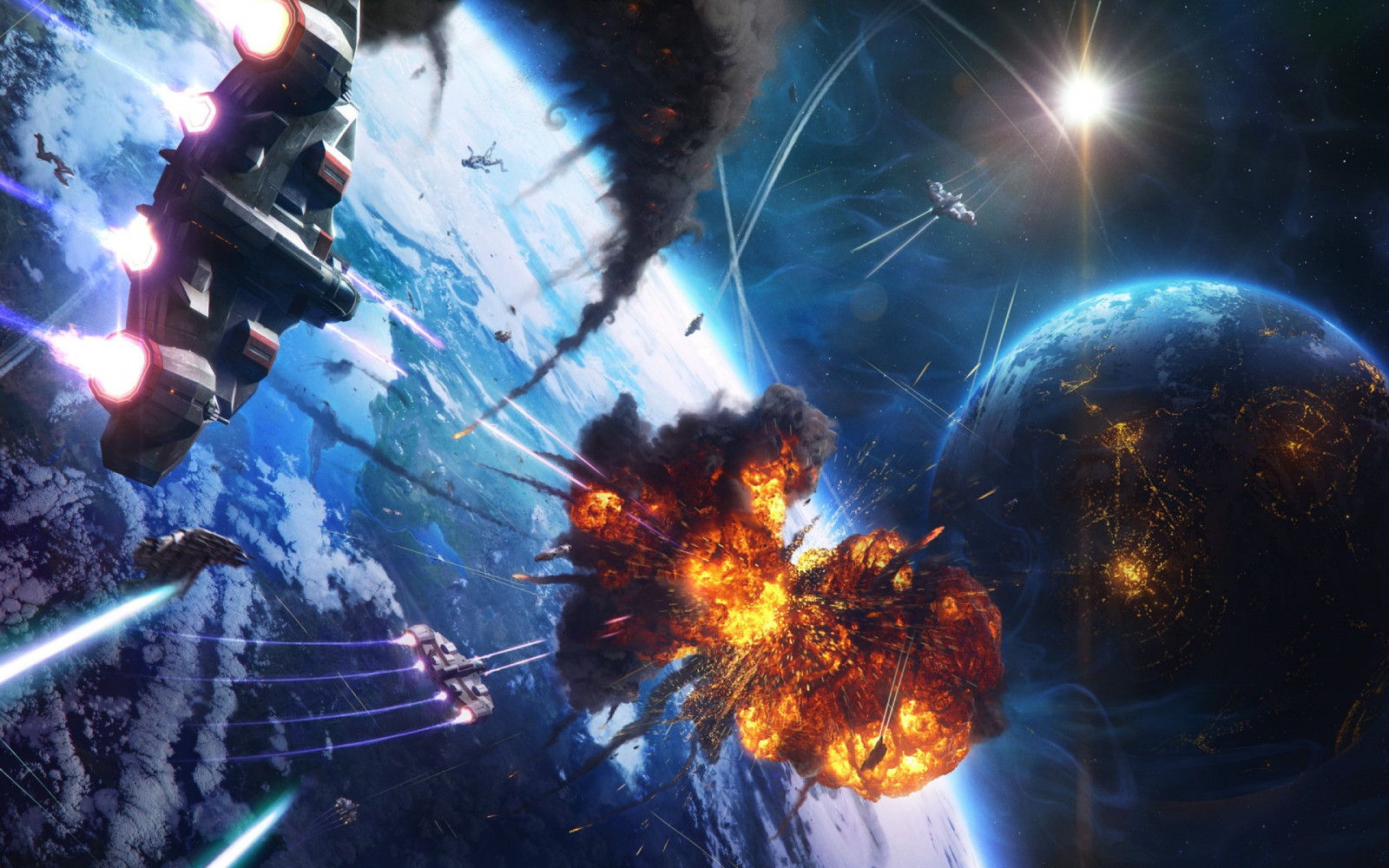 2560x1600 px, ART, artwork, battle, fi, fighting, futuristic, sci, space, spaceship, war, warrior