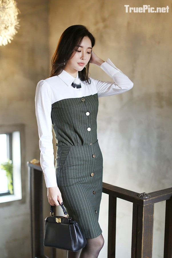 Park Da Hyun beautiful images - Korean fashion office dress - Jan.2018, TruePic.net