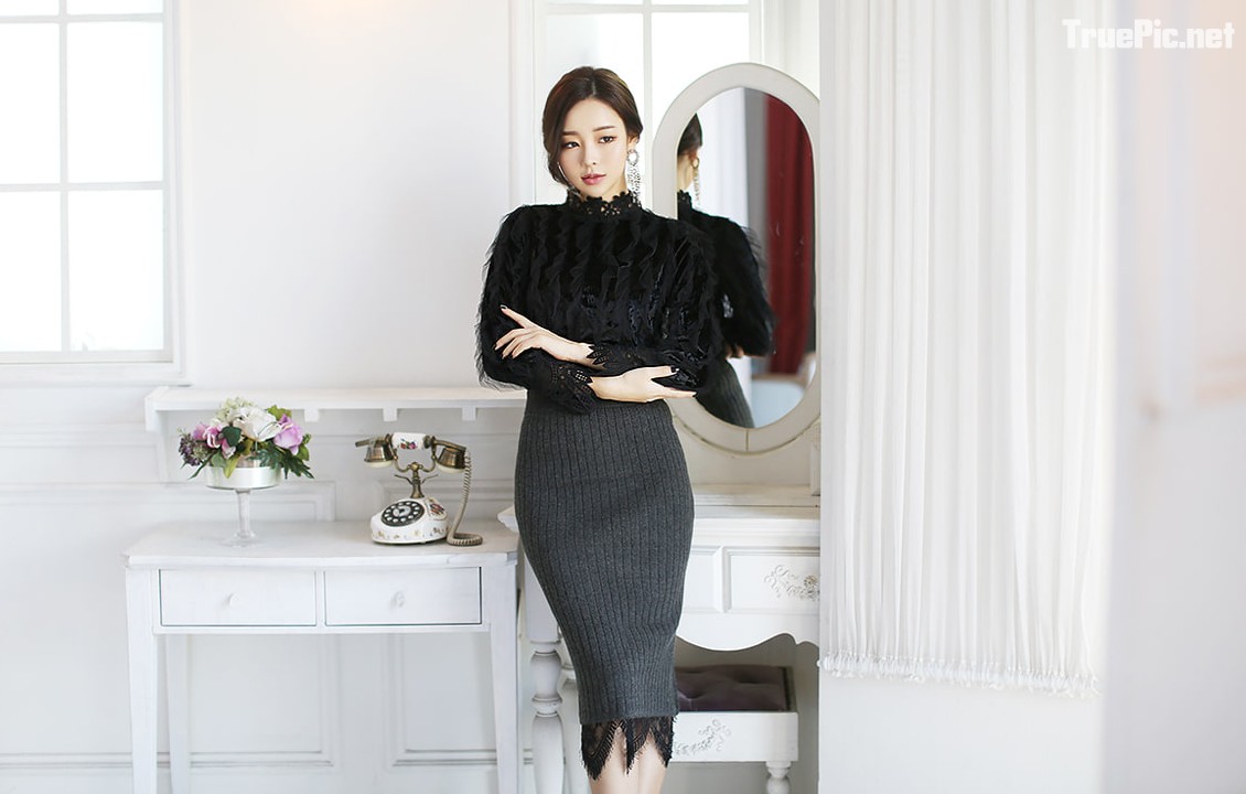 Park Da Hyun beautiful images - Korean fashion office dress - Jan.2018, TruePic.net