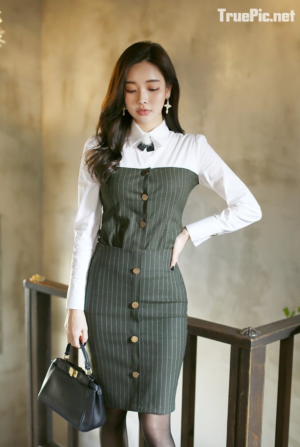 Park Da Hyun beautiful images - Korean fashion office dress - Jan.2018, TruePic.net