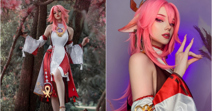 Nữ game thủ người Nga trổ tài cosplay nhân vật Yae Miko thần thái khiến fan mê mẩn