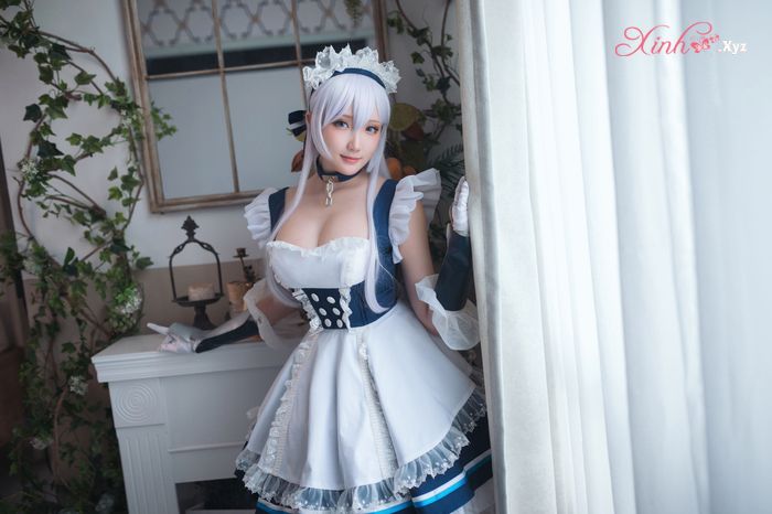 Bộ ảnh cosplay Guashi Sauce mặc váy ngắn hờ hững khoe đôi bồng đào tuyệt mỹ