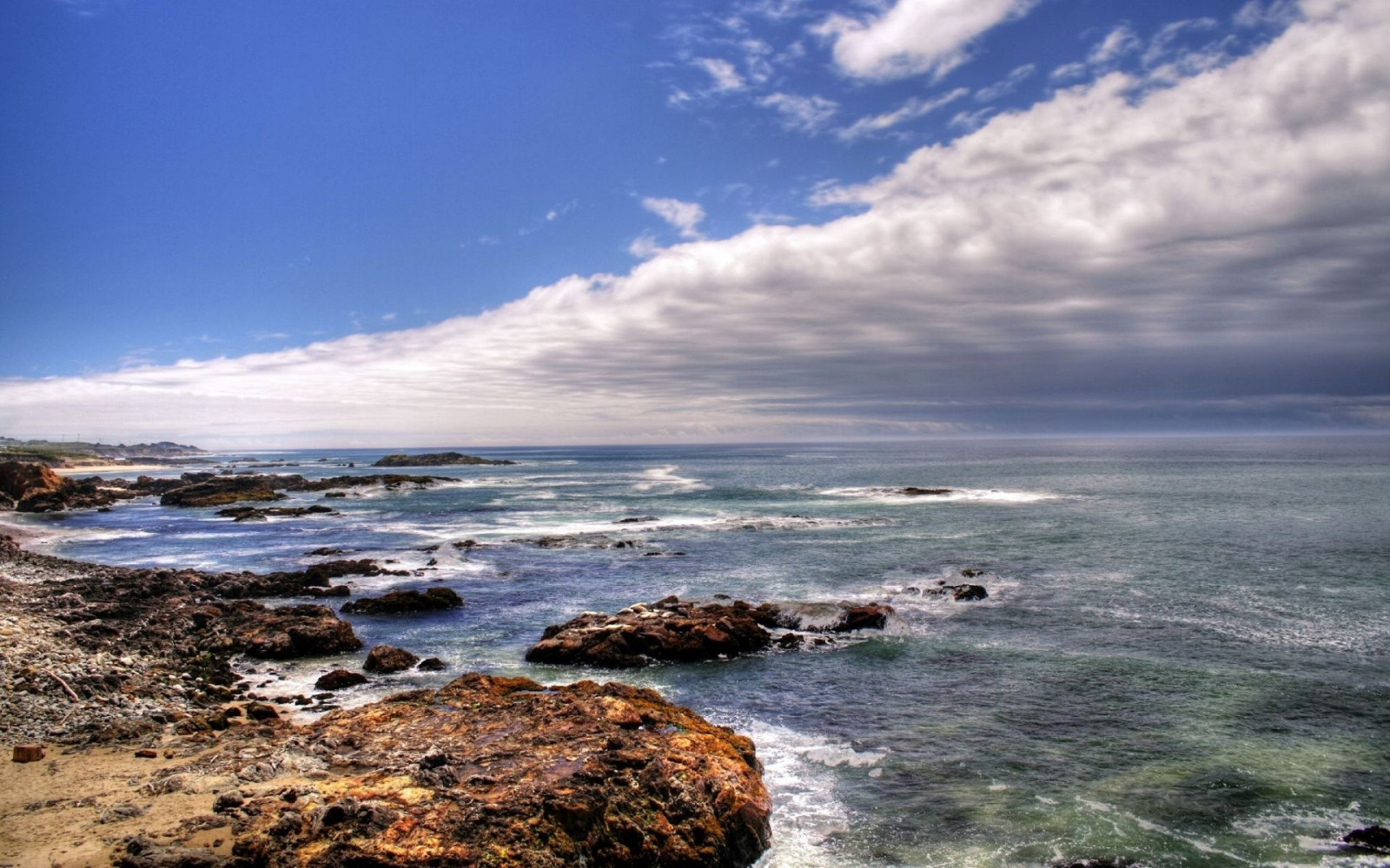 landscape, sea, bay, water, rock, shore, sky, stones, clouds, beach, calm, coast, cliff, horizon, cape, Terrain, cloud, ocean, wave, cove, wind wave, meteorological phenomenon, promontory, headland, coastal and oceanic landforms