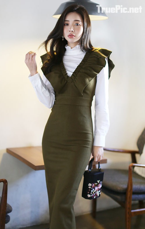 Park Da Hyun beautiful images - Korean fashion office dress - Jan.2018, TruePic.net