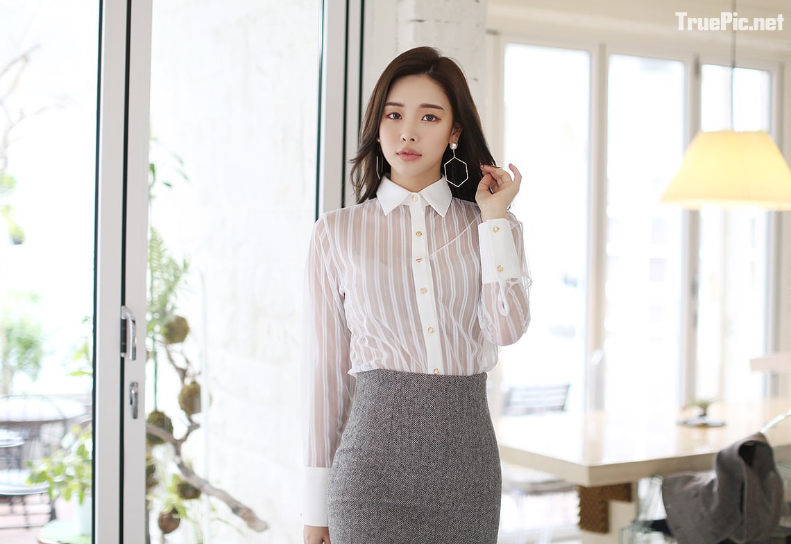 Park Da Hyun beautiful images - Korean fashion office dress - Jan.2018, TruePic.net