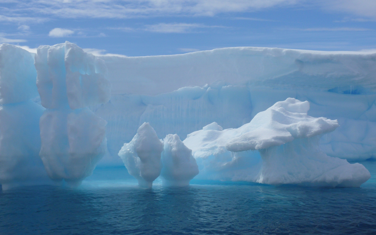 glacier, snow, water, ocean, frozen ground, wall, cold