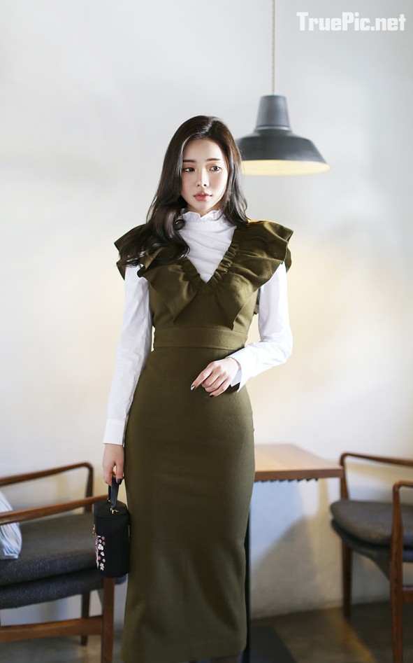 Park Da Hyun beautiful images - Korean fashion office dress - Jan.2018, TruePic.net