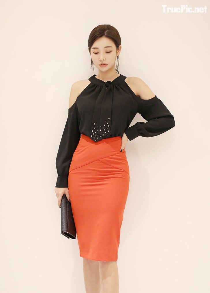 Park Da Hyun beautiful images - Korean fashion office dress - Jan.2018, TruePic.net