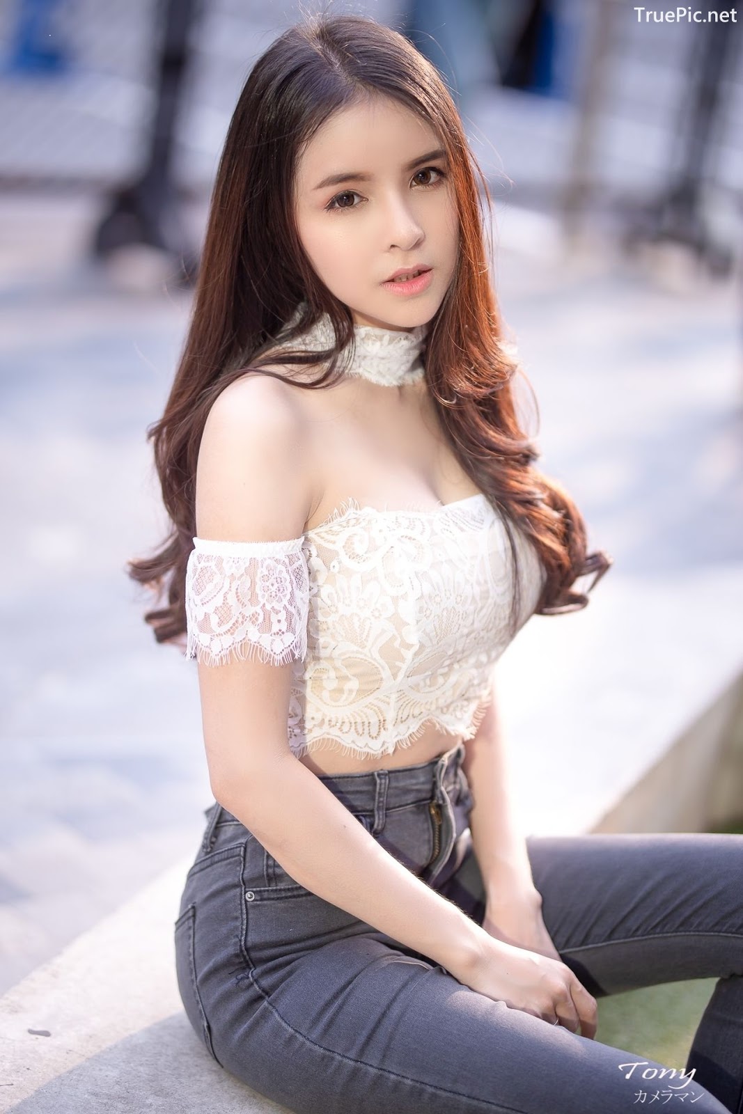 Image-Thailand-Beautiful-Model-Soithip-Palwongpaisal-Transparent-Lace-Crop-Top-And-Jean-TruePic.net- Picture-10