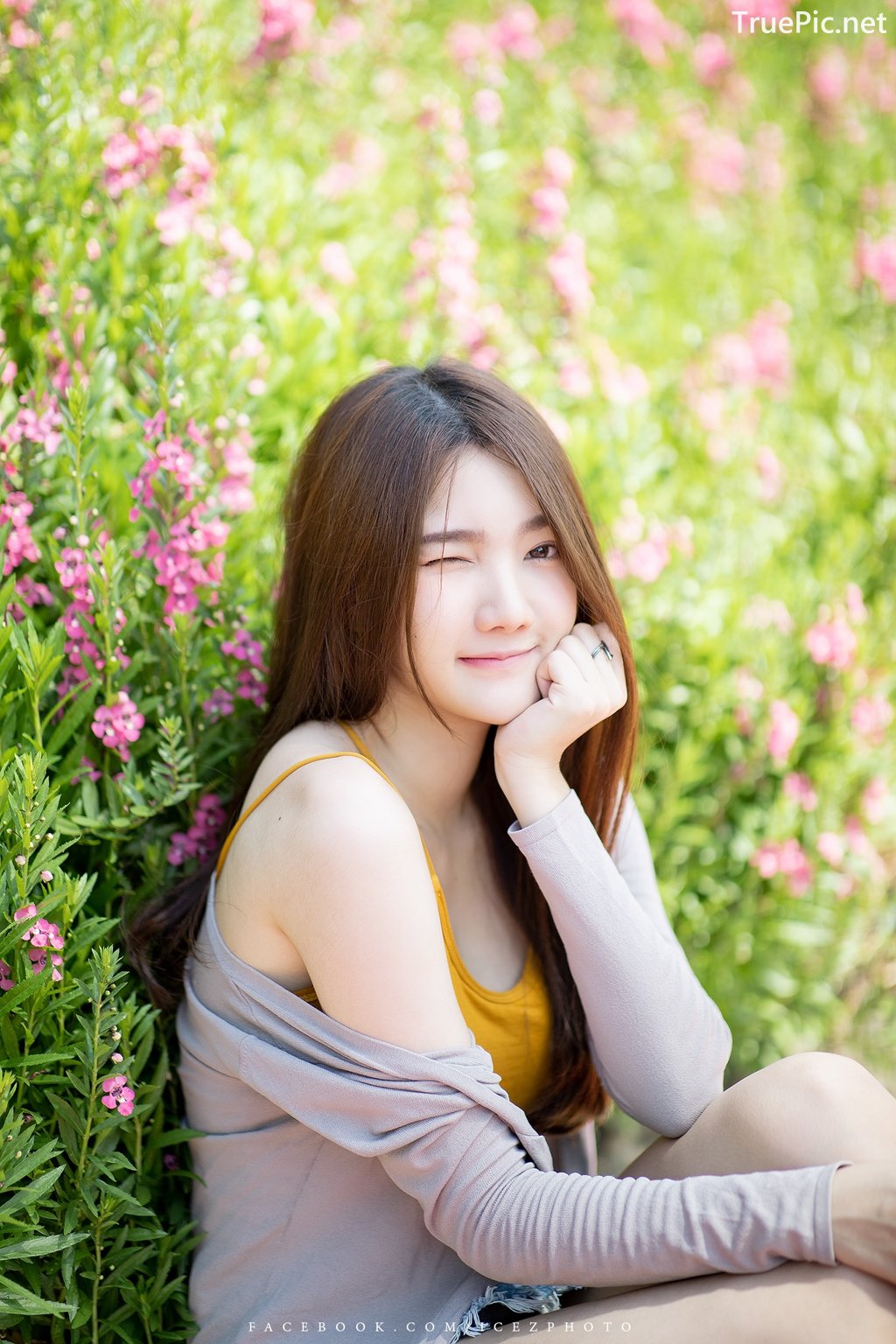 Image-Thailand-Cute-Model-Creammy-Chanama-Beautiful-Angel-In-Flower-Garden-TruePic.net- Picture-9