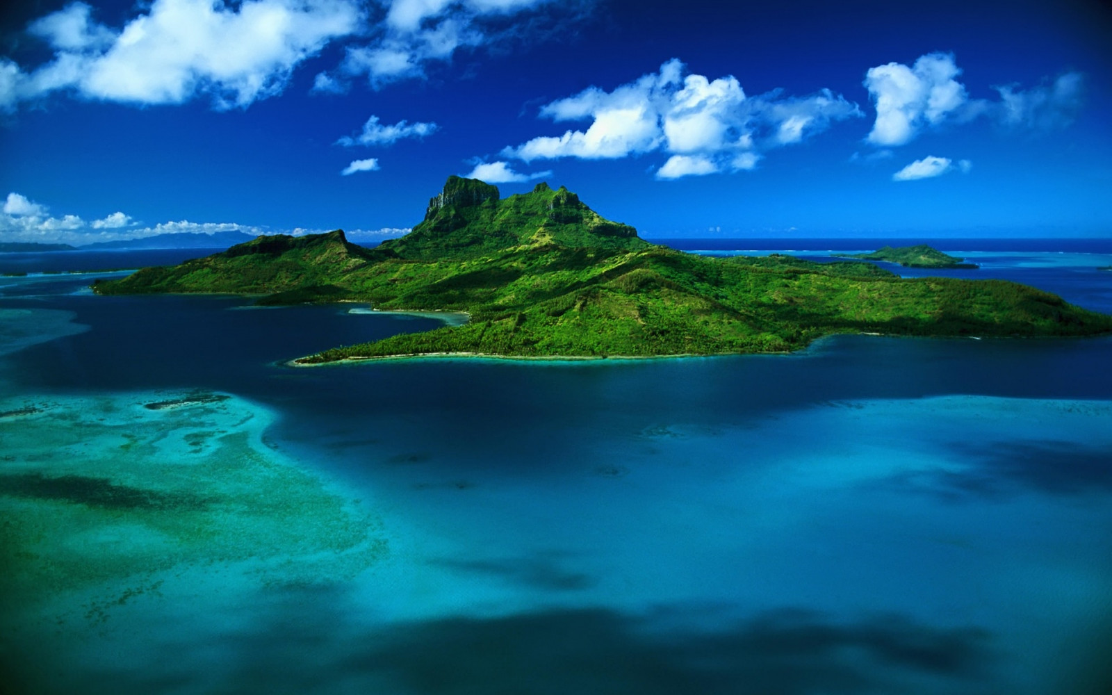 island, greens, ocean, water, tropics