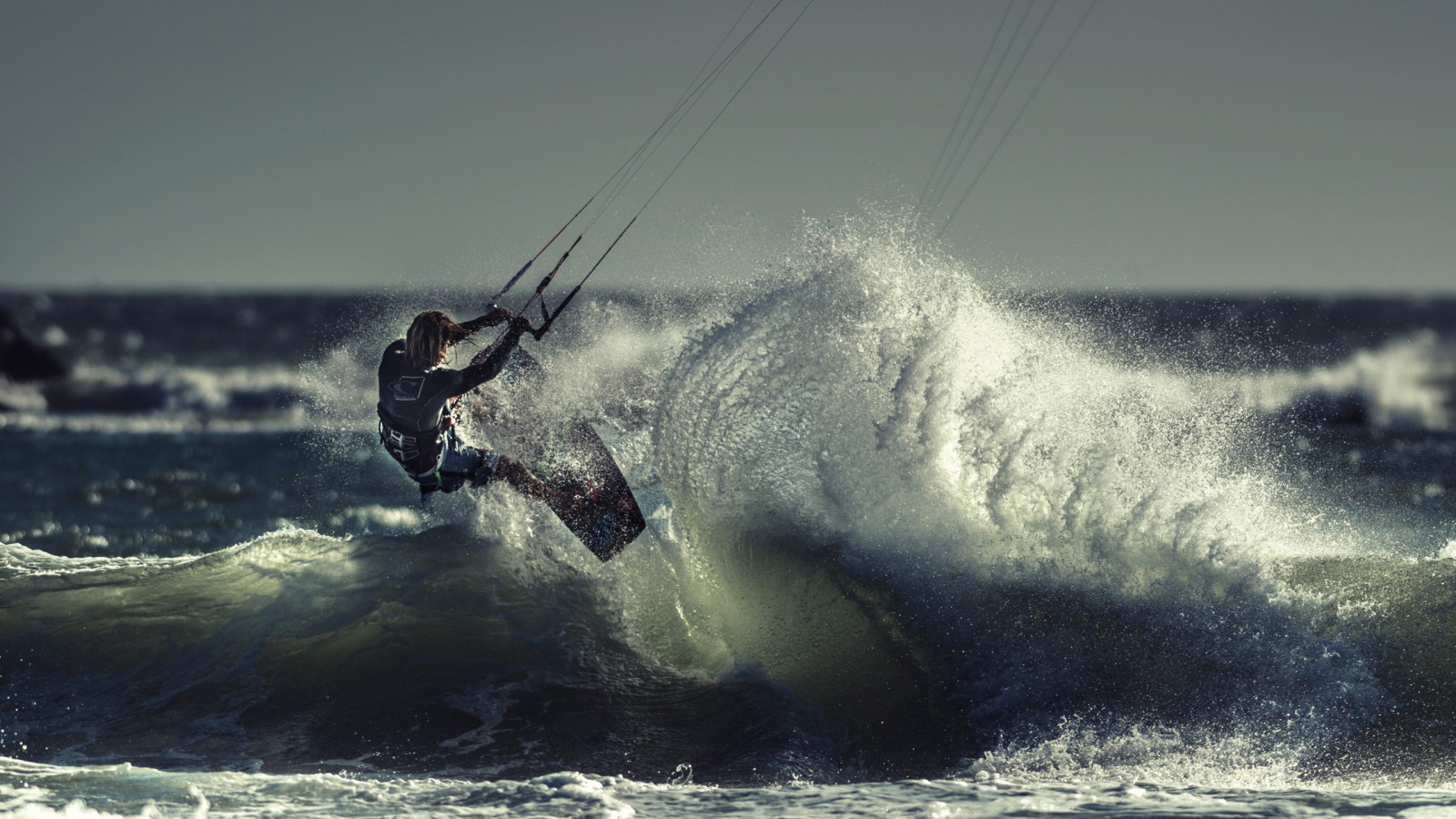 kite surfing, sportsman, sea, ocean, wave