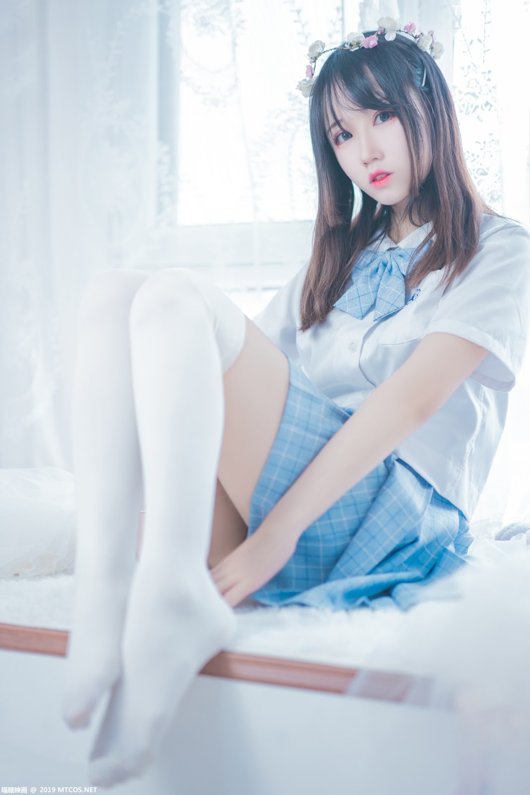 Image [MTCos] 喵糖映画 Vol.019 – Chinese Cute Model – Blue White Fantasy Girl - TruePic.net - Picture-9