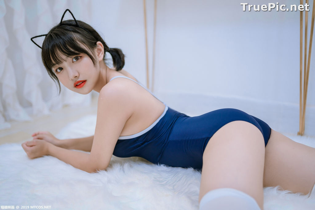 Image [MTCos] 喵糖映画 Vol.040 – Chinese Model 猫君君MaoJun – Navy Blue Monokini - TruePic.net - Picture-28