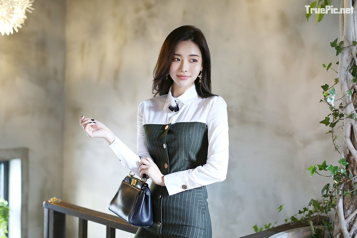 Park Da Hyun beautiful images - Korean fashion office dress - Jan.2018, TruePic.net