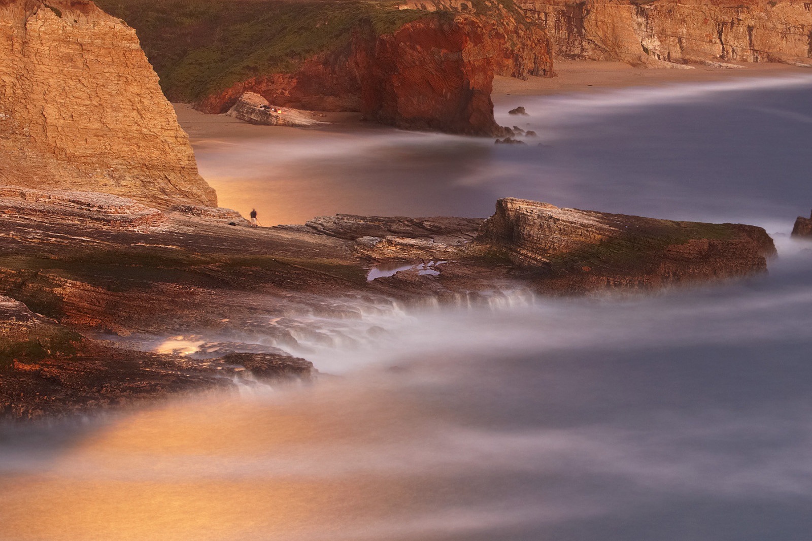 water, reflection, headland, shore, coast, rock, sky, sea, morning, Terrain, cliff, Formation, dawn, calm, geology, landscape, evening, ocean, loch, cove, inlet