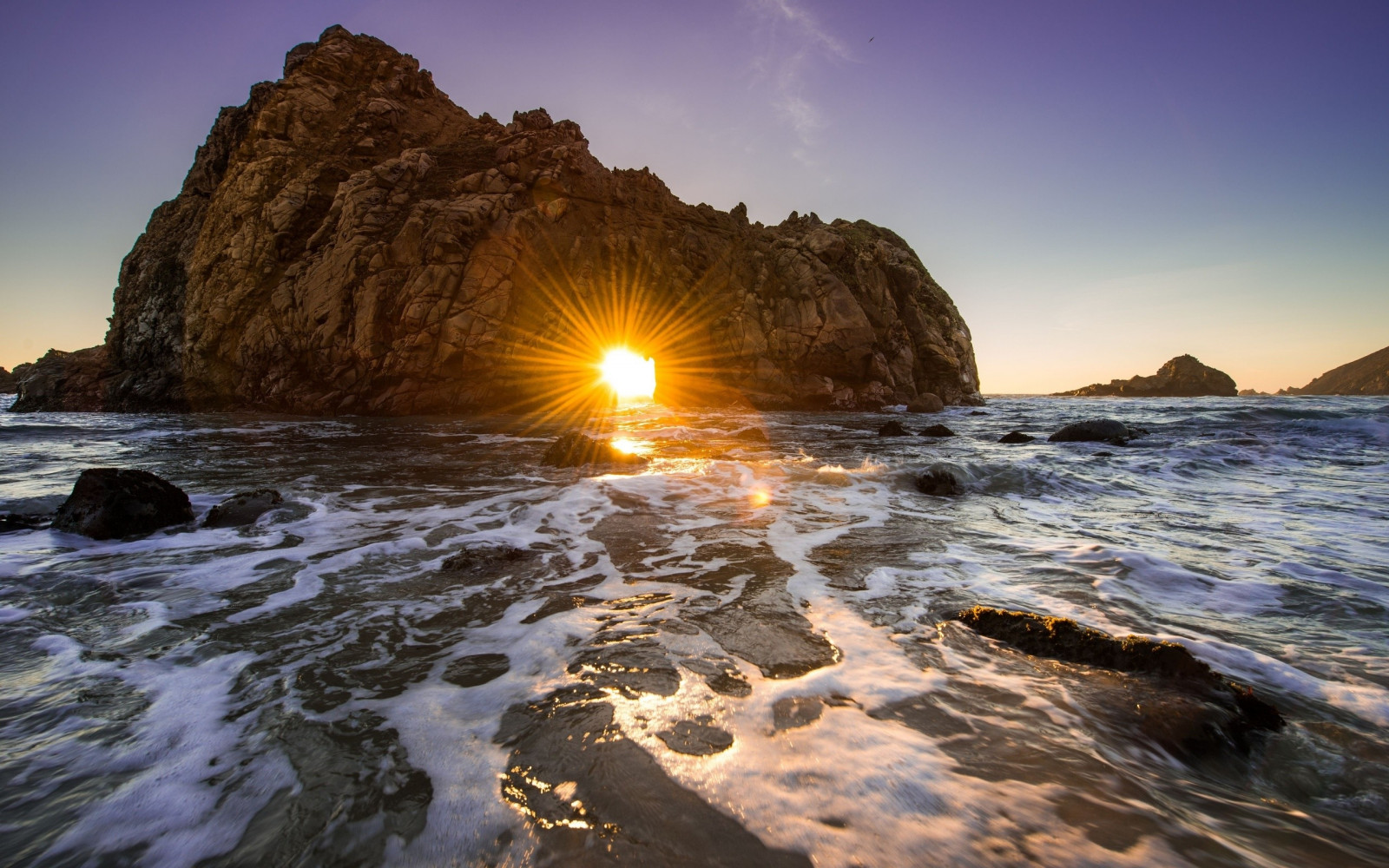 ocean, sea, rock, light, bright