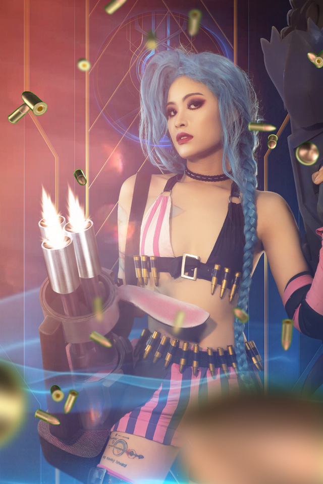 Đốn tim trước bộ ảnh Cosplay Jinx của hot streamer Michu: Trước sau như một y hệt bản gốc - Ảnh 2.