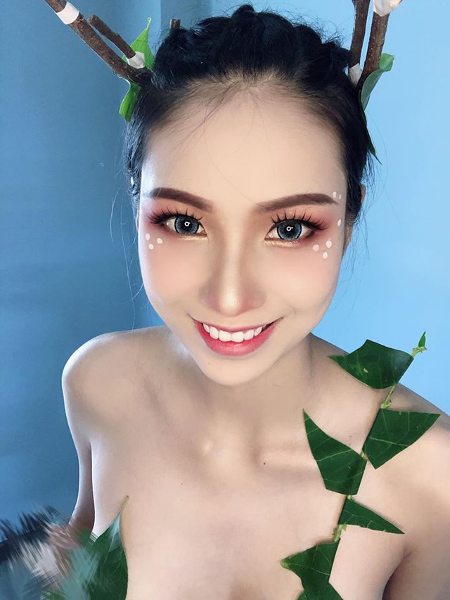 Chỉ cần lá và băng keo, nữ cosplayer gợi cảm khiến cộng đồng DOTA 2 Việt xịt máu mũi - Ảnh 7.