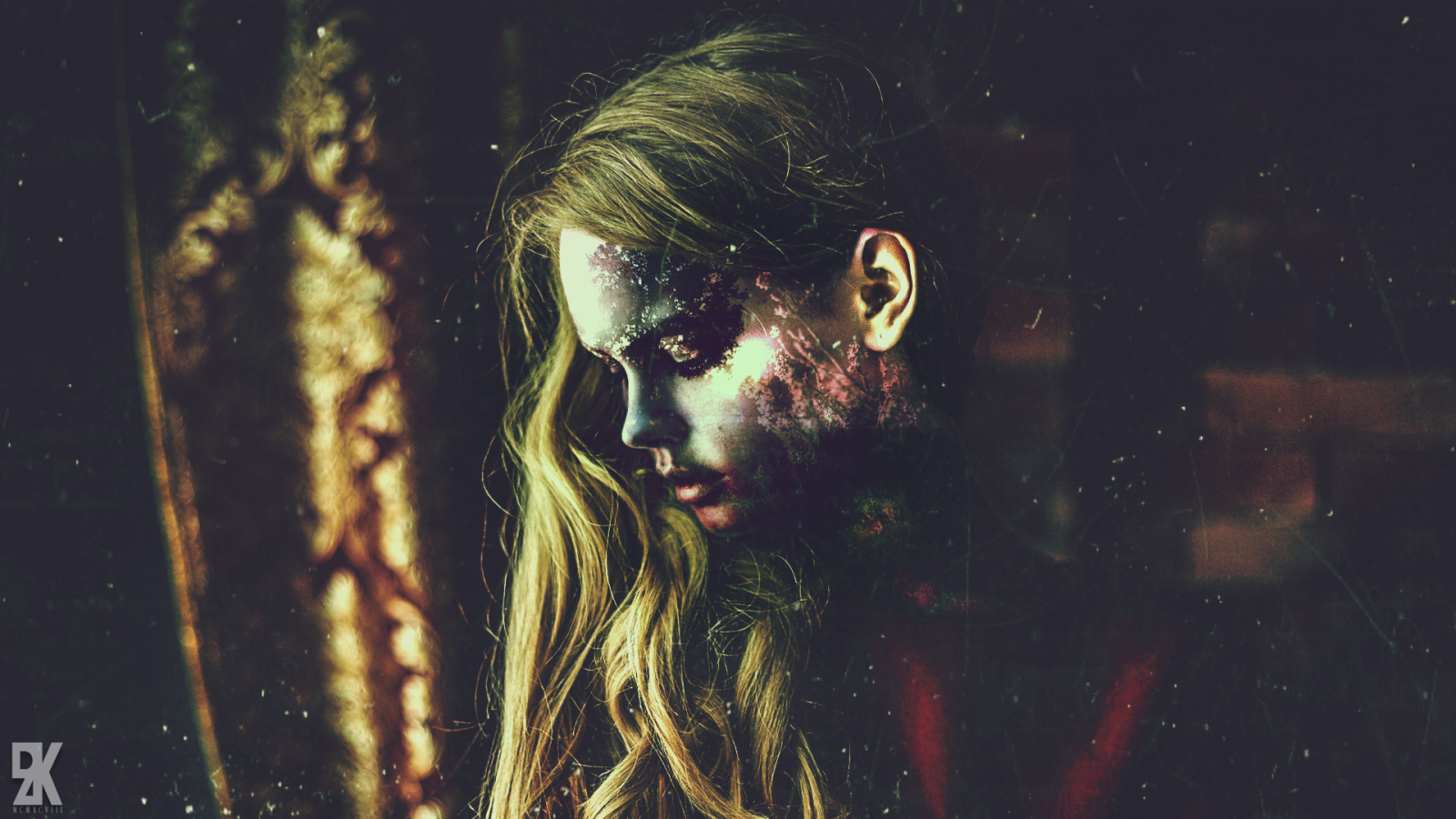 face, sunlight, Photoshop, women, blonde, Anastasia Scheglova, photo manipulation, darkness, screenshot, computer wallpaper, special effects, album cover