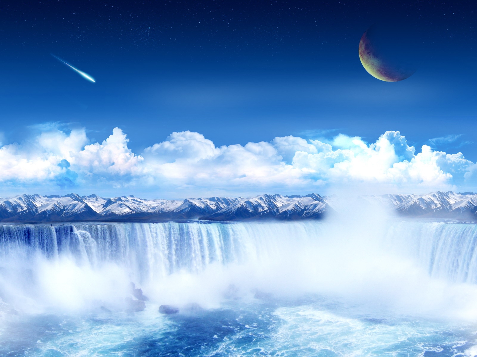 landscape, sea, planet, water, nature, space, sky, clouds, Earth, calm, horizon, world, atmosphere, Arctic, universe, light, heavens, ocean, wave, watercourse, paradise, daytime, computer wallpaper, atmosphere of earth, outer space, water feature, phenomenon, porous, water resources