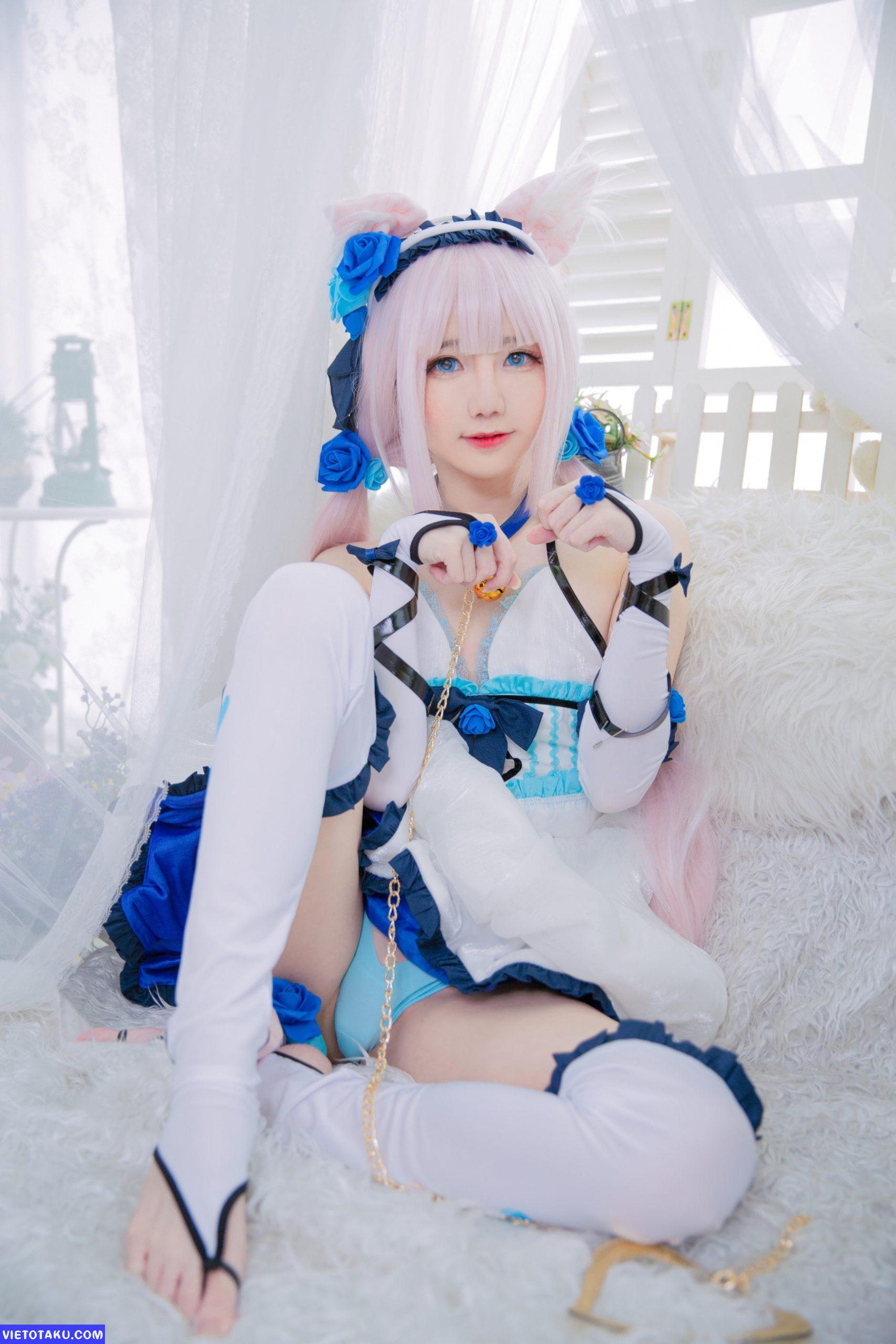 Sally Dorasnow với bộ cosplay Nekopara trong anime Vanilla phần 2 19