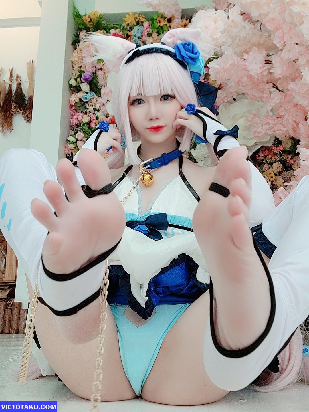 Sally Dorasnow với bộ cosplay Nekopara trong anime Vanilla phần 2 6