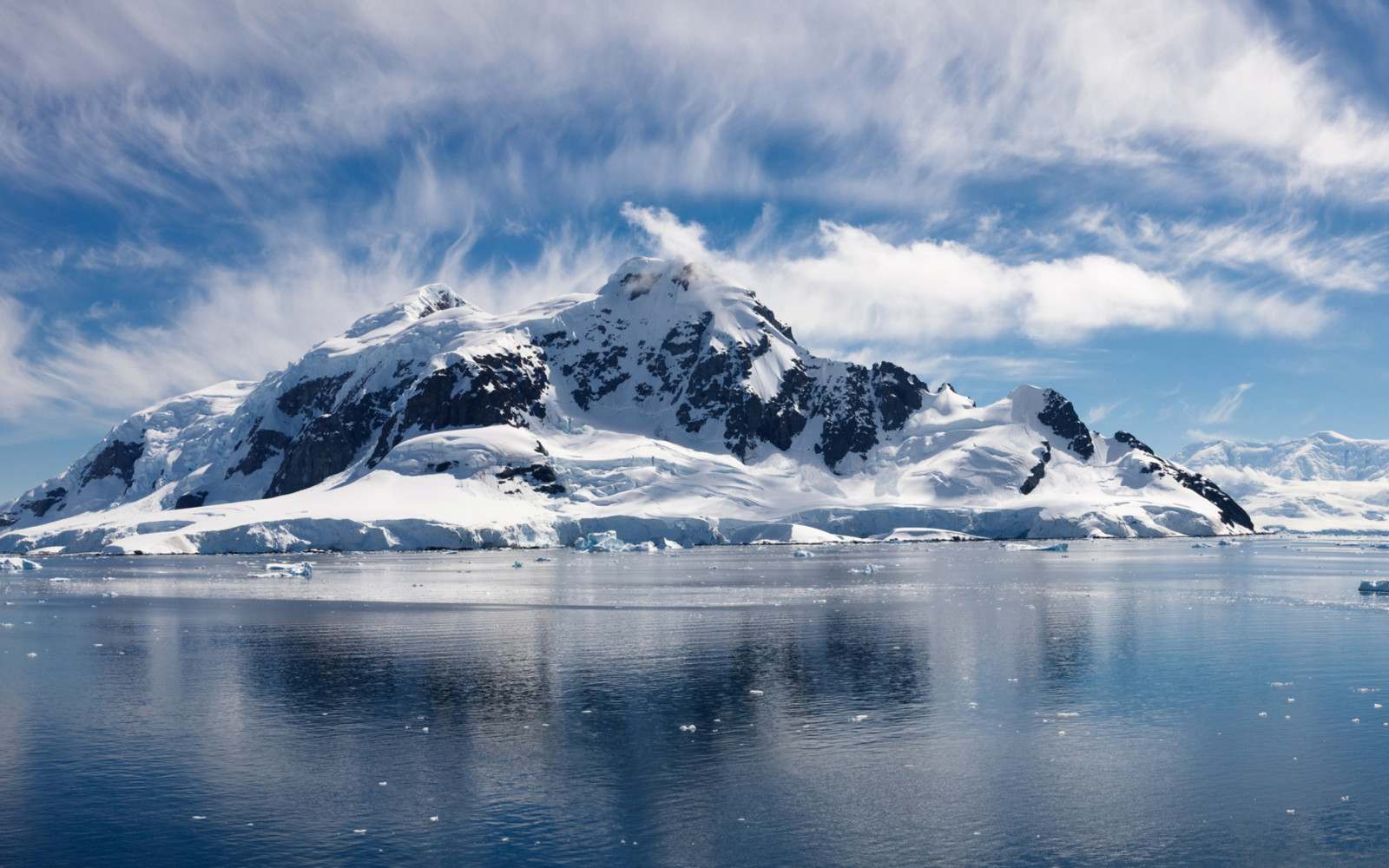 sea, ocean, North, mountain, snow, cold