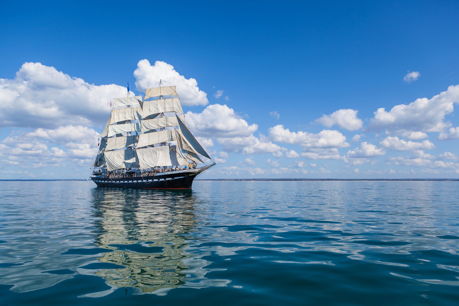 ship, boat, sailing ship, sea, sky, vehicle, sailing, ocean, sailboat, wave, watercraft, sail, boating, tall ship