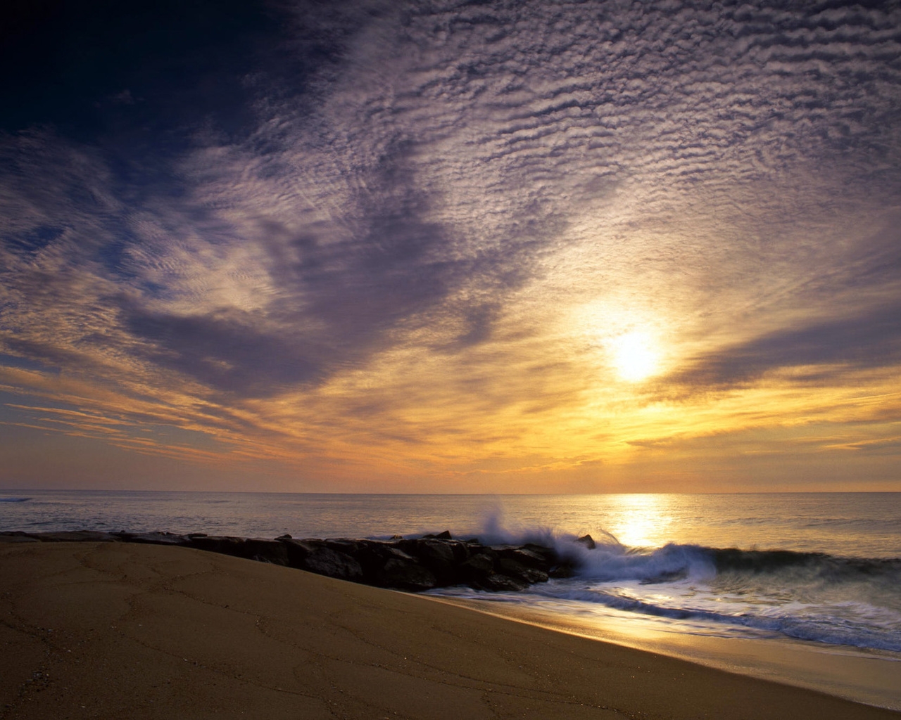 sunlight, sunset, sea, water, shore, sand, reflection, sky, stones, clouds, beach, sunrise, calm, evening, morning, waves, coast, Sun, horizon, atmosphere, dusk, cloud, dawn, ocean, wave, computer wallpaper, afterglow, body of water, wind wave, meteorological phenomenon, breakwater, phenomenon