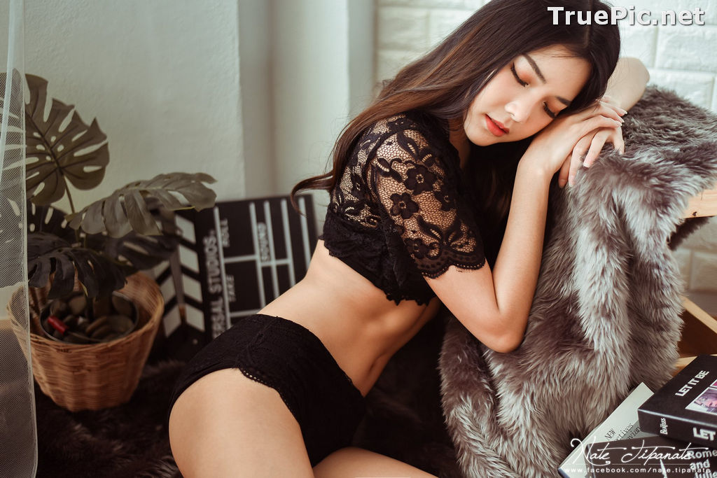 Image Thailand Model - Phitchamol Srijantanet - Black and White Lace Lingerie - TruePic.net - Picture-37