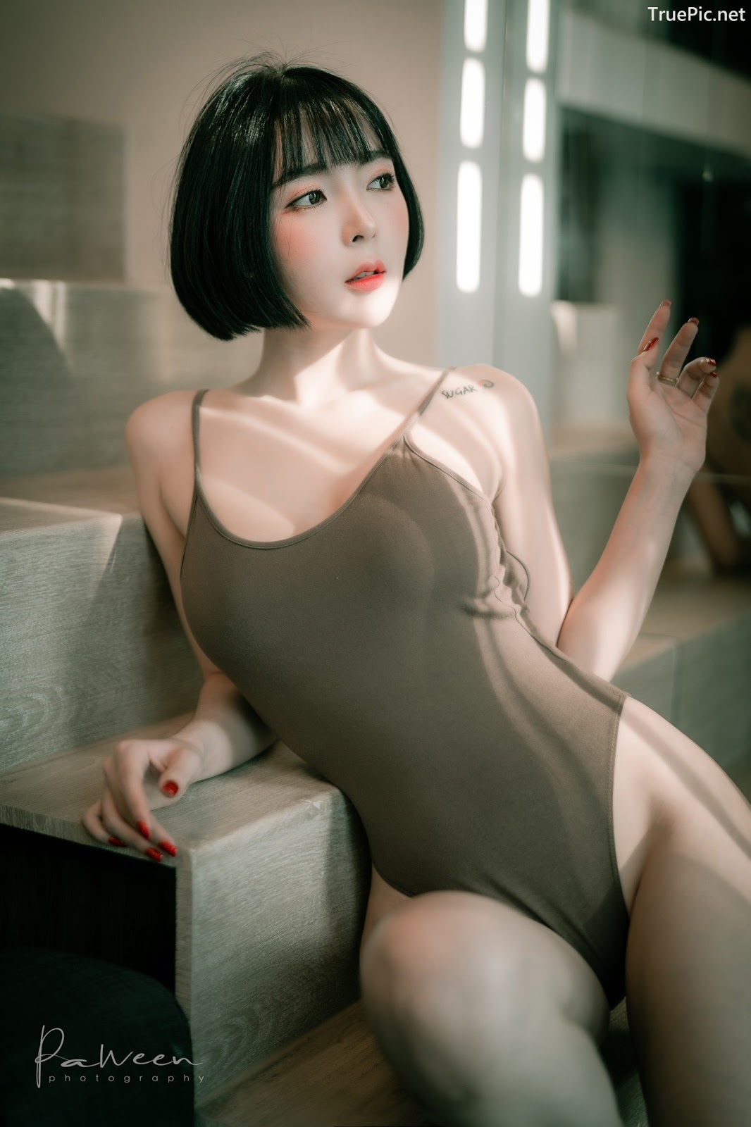 Image Thailand Model - Preeyapon Yangsanpoo - One Piece Swimsuit In House - TruePic.net - Picture-7