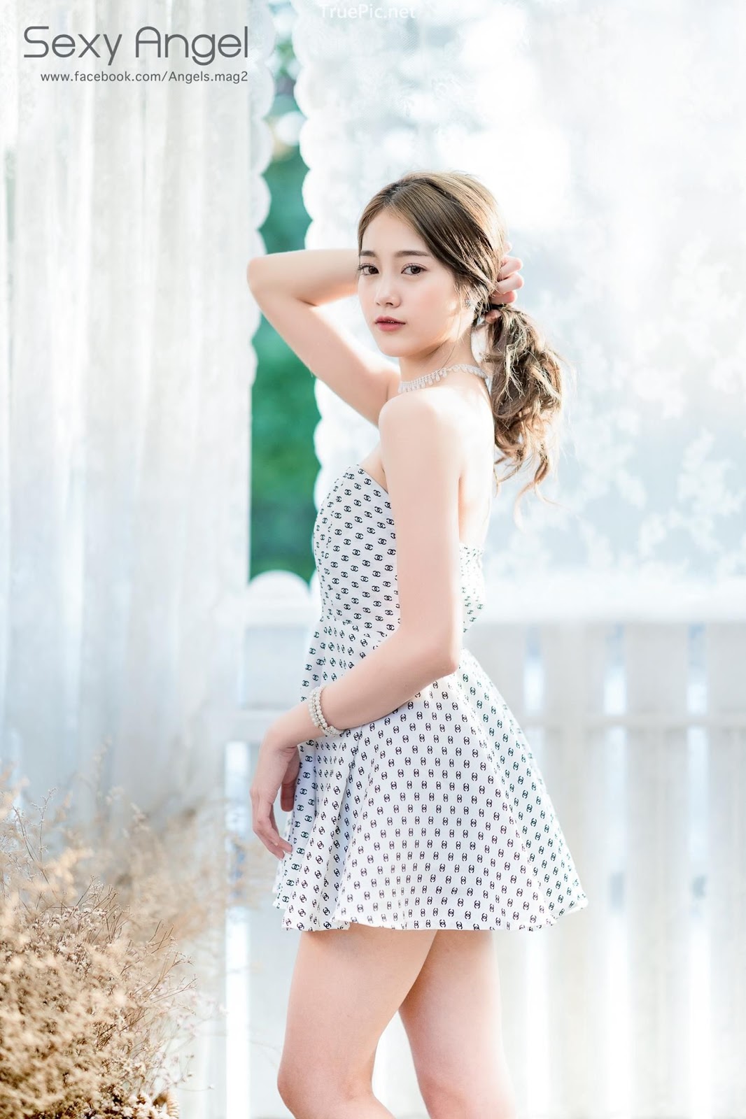 Thailand angel model Pimploy Chitranapawong - Welcoming the sun with Sweetheart mini dress