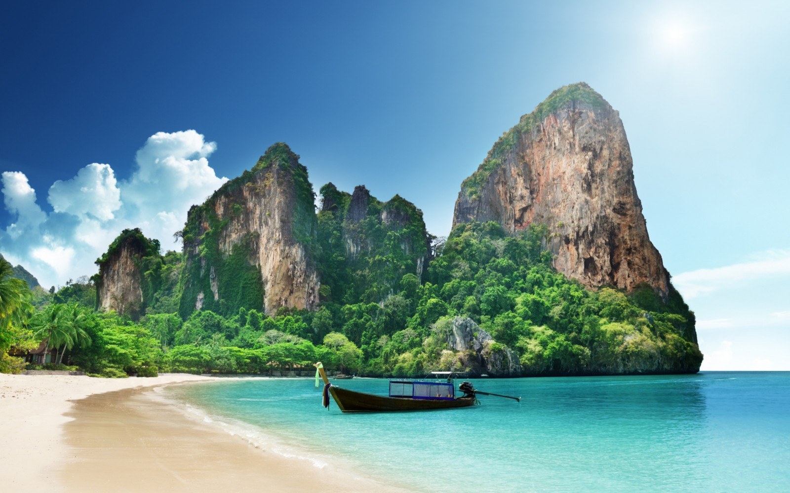 Thailand, sea, ocean, boat, rock