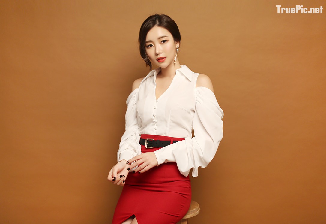 Park Da Hyun beautiful images - Korean fashion office dress - Jan.2018, TruePic.net