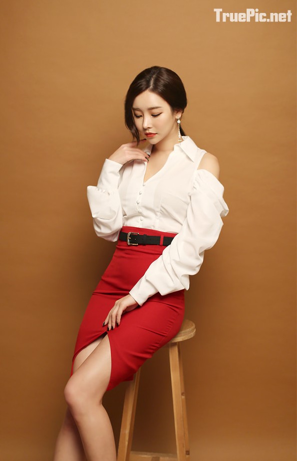 Park Da Hyun beautiful images - Korean fashion office dress - Jan.2018, TruePic.net