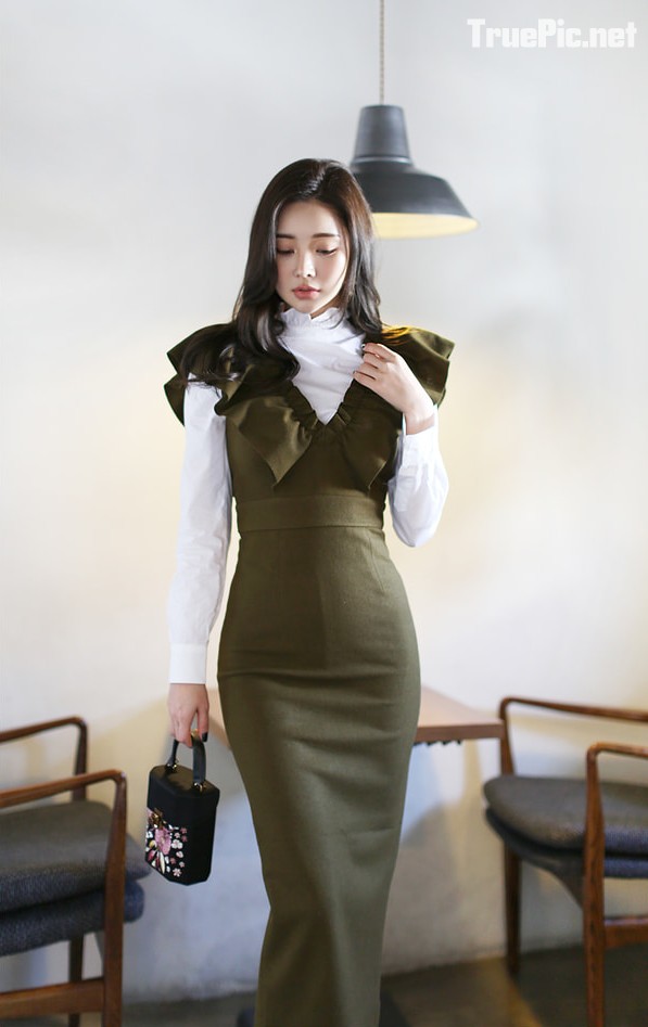 Park Da Hyun beautiful images - Korean fashion office dress - Jan.2018, TruePic.net